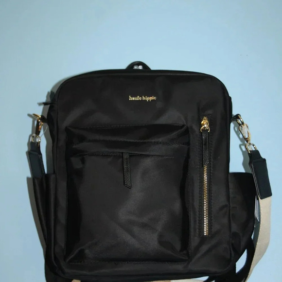 HAUTE HIPPIE Black On the Go Backpack Viral Decorative Beige Strap NWT main image 11